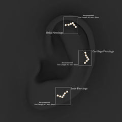 Diamond Pisces Zodiac Earring for Cartilage Piercing