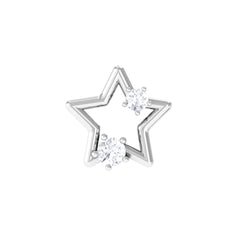 Certified Diamond Star Earring for Upper Lobe Piercing