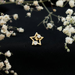 Certified Diamond Star Earring for Upper Lobe Piercing