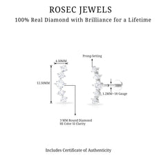 Graduated Style Diamond Crawler Earring for Women