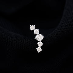 Graduated Style Diamond Crawler Earring for Women