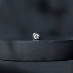 Bezel Set Diamond Cartilage Earring with Flat Back