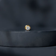 Bezel Set Diamond Cartilage Earring with Flat Back