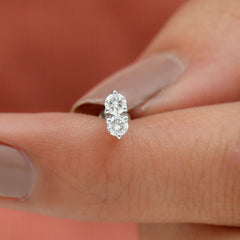 Natural Diamond 2 Stone Earring for Tragus Piercing