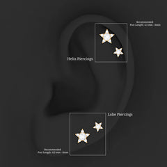 Minimalist Diamond Star Earring for Tragus Piercing
