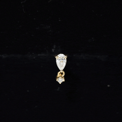 Pear Diamond Drop Earring for Helix Piercing