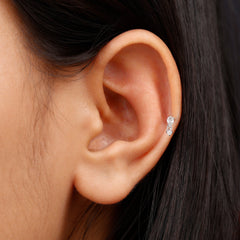 Pear Diamond Drop Earring for Helix Piercing