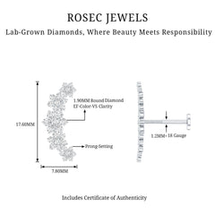 Diamond Flower Ear Crawler Earring
