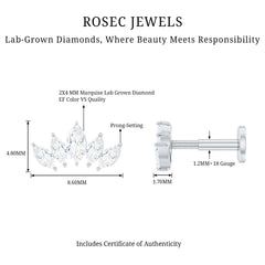 Certified Marquise Cut Diamond Helix Earring for Women