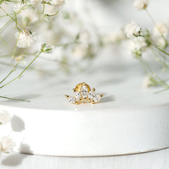 Certified Marquise Cut Diamond Helix Earring for Women
