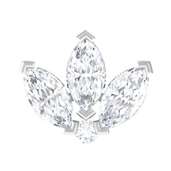 Marquise Diamond Lotus Flower Earring for Helix Piercing