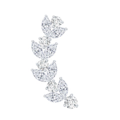 Nature Inspired Diamond Leaf Crawler Helix Earring