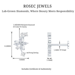 Diamond Flower Crawler Earring