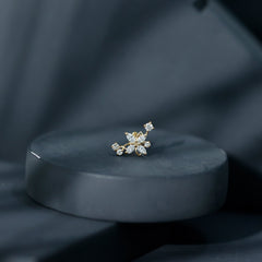 Diamond Flower Crawler Earring