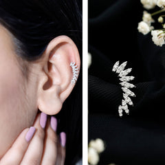 Diamond Wing Crawler Earring for Helix Piercing