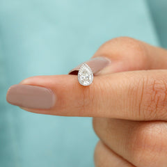 Solitaire Diamond Teardrop Stud Earring for Helix Piercing