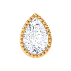 Solitaire Diamond Teardrop Stud Earring for Helix Piercing