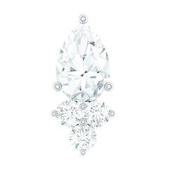 Pear and Round Diamond Earring for Helix Piercing