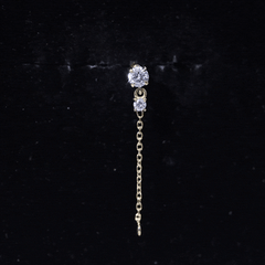 Certified Diamond Chain Drop Earring for Helix Piercing