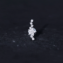 Certified Diamond Star Crawler Earring for Helix Piercing