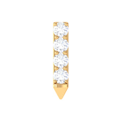 Natural Diamond Tiny Gold Bar Tragus Earring