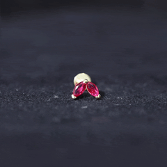 Marquise Ruby Leaf Cartilage Earring for Women