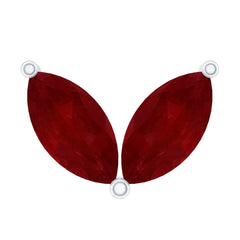 Marquise Ruby Leaf Cartilage Earring for Women