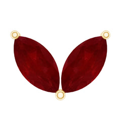 Marquise Ruby Leaf Cartilage Earring for Women