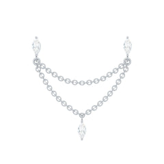 Marquise Moissanite Double Chain Earring for Women