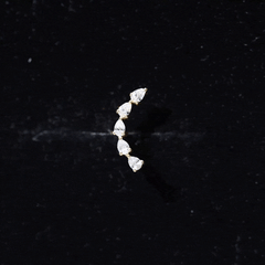Certified Pear Cut Moissanite Ear Crawler Earring