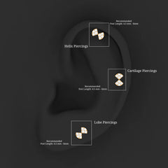 Genuine Diamond Bow Earring for Tragus Piercing