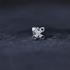 Real Diamond Floral Earring for Cartilage Piercing