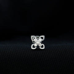 Real Diamond Floral Earring for Cartilage Piercing