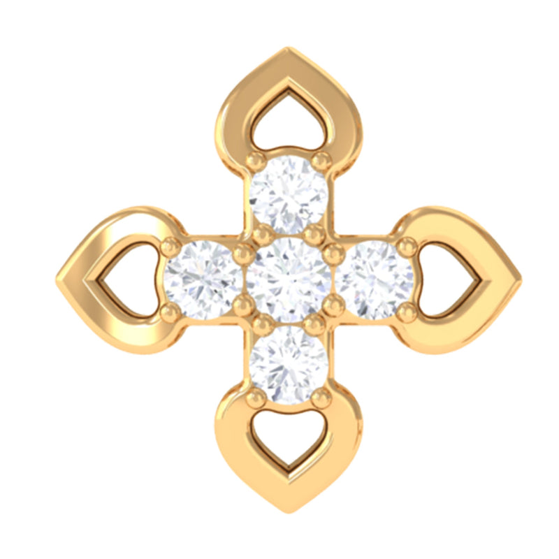 Real Diamond Floral Earring for Cartilage Piercing