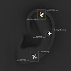 Real Diamond Floral Earring for Cartilage Piercing