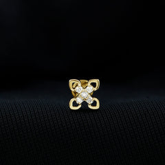 Real Diamond Floral Earring for Cartilage Piercing
