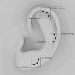 Black Onyx and Pearl Ear Crawler Earring for Helix Piercing