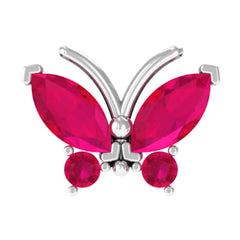 Real Marquise Cut Ruby Cute Butterfly Conch Earring