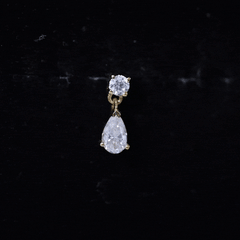 Moissanite Teardrop Earring for Helix Piercing