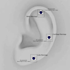 Blue Sapphire and Freshwater Pearl Cartilage Earring