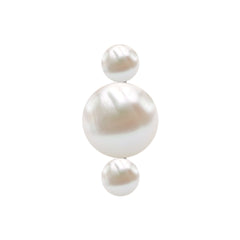 Round Freshwater Pearl Three Stone Cartilage Earring