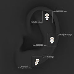 Minimal Freshwater Pearl and Moissanite Tragus Earring