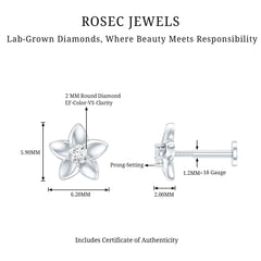 Nature Inspired Diamond Earring for Conch Piercing