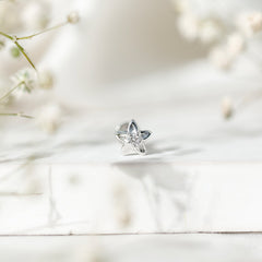 Nature Inspired Diamond Earring for Conch Piercing