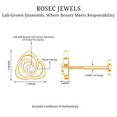 Nature Inspired Diamond Floral Earring for Cartilage Piercing