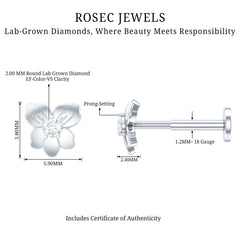 Nature Inspired Diamond Floral Helix Earring