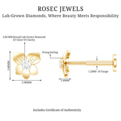 Nature Inspired Diamond Floral Helix Earring