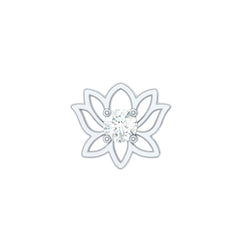 Nature Inspired Diamond Lotus Earring for Helix Piercing