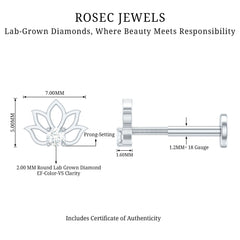 Nature Inspired Diamond Lotus Earring