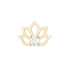 Nature Inspired Diamond Lotus Earring